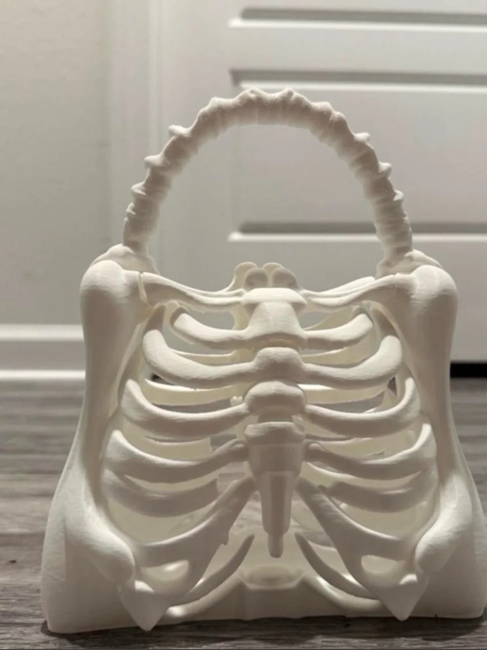 White Skeleton Ribcage Handbag Novelty Purse